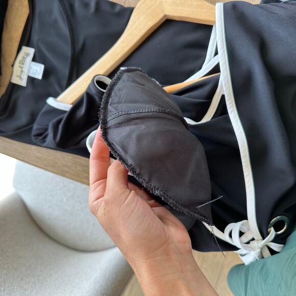 Joseph Ribkoff Ruffles 3/4 Sleeve Tie-Up Front Jacket Top Set Black 14 - Picture 12 of 16